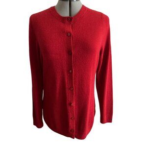 Croft & Barrow Red Acrylic Womens Cardigan Sweater Size S